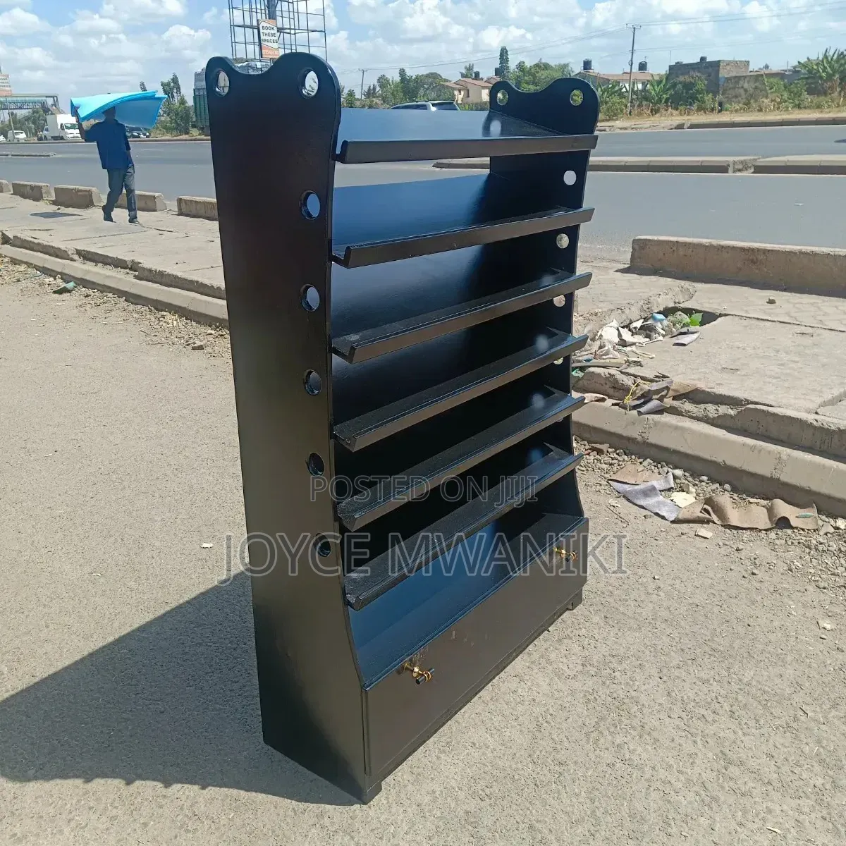 Modern Stylish Shoe Rack, With Drawer, Black Colour