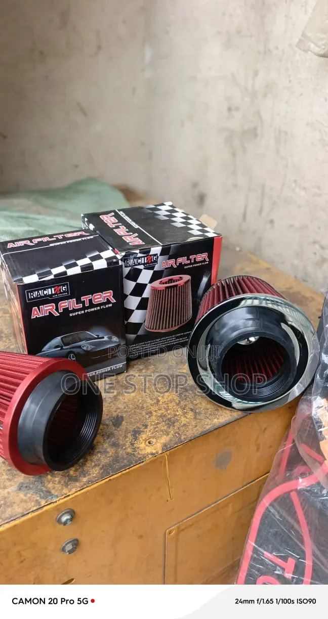 3 Inch 76mm Cone Air Filter With Universal Flange Neck Adapter Ring