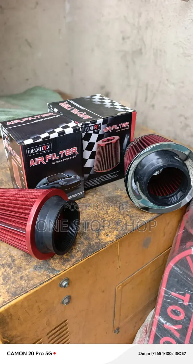3" Sport Cold Air Intake Filter With Fabric Elementa Metal Top Plate