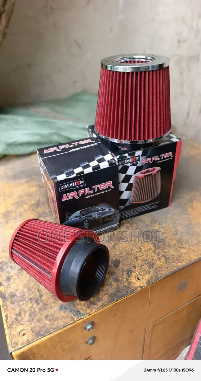 3" Sport Cold Air Intake Filter With Fabric Elementa Metal Top Plate