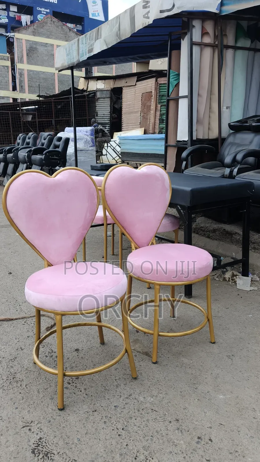 2 Pink Velvet Manicure Seats