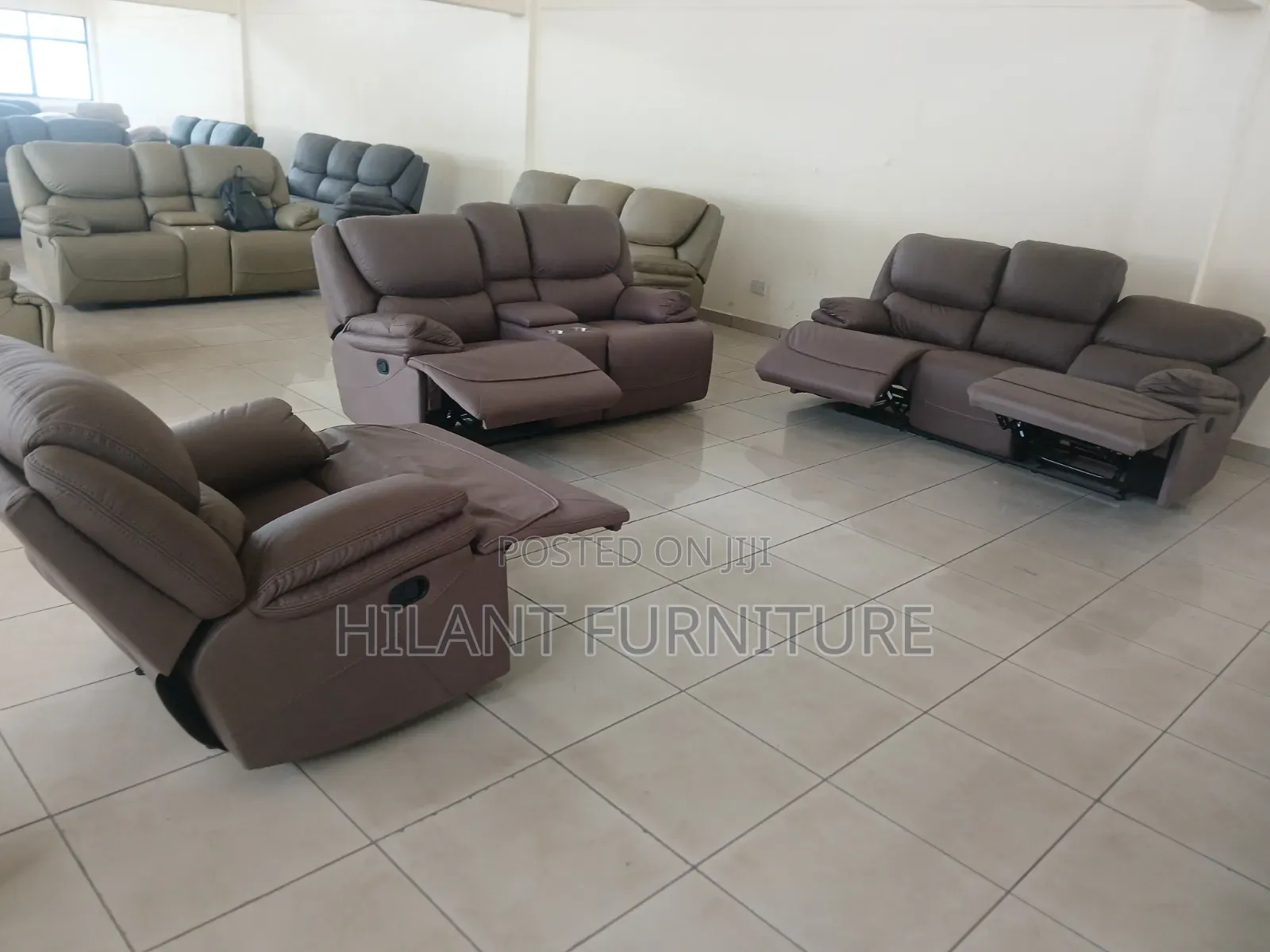 Premium Brown Royal Size 6 Seater Recliner Sofa