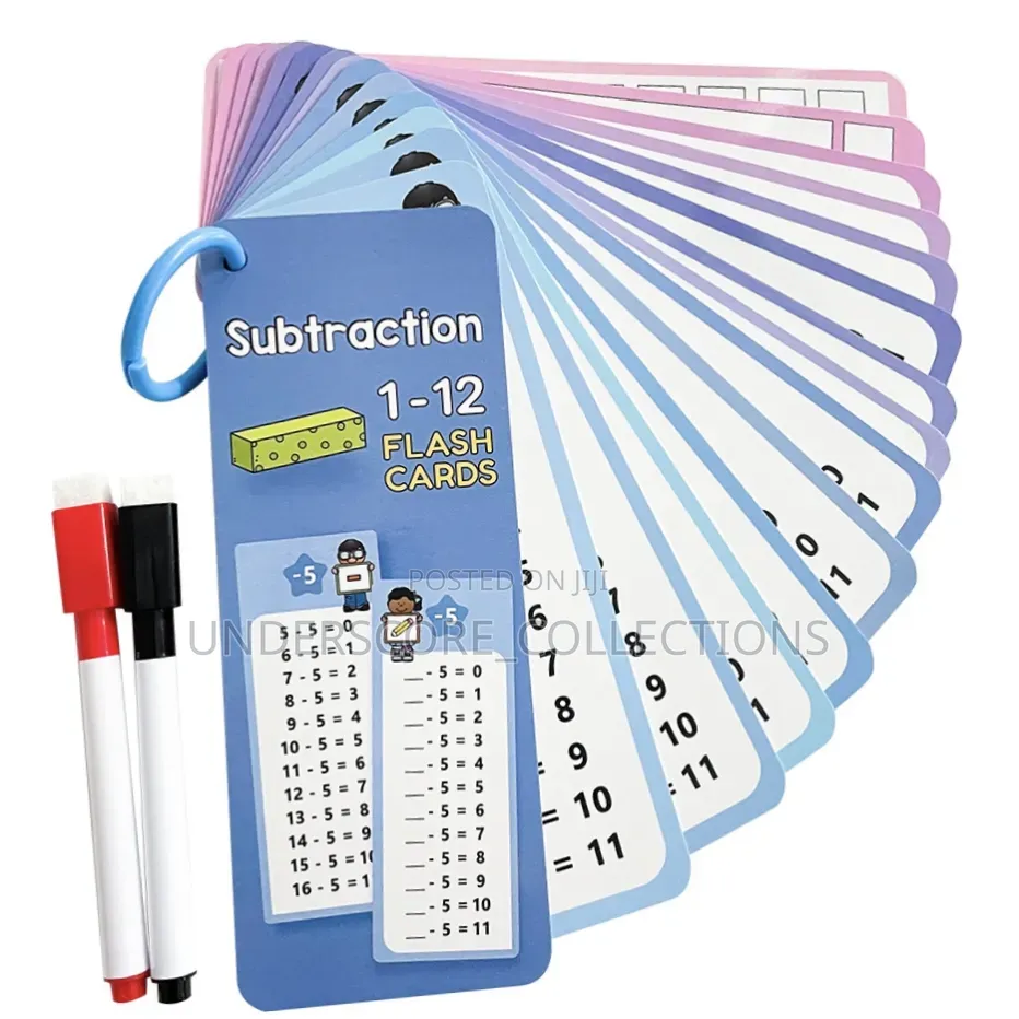 *15pcs /Set Math Subtraction Reusable Number Learning Cards*