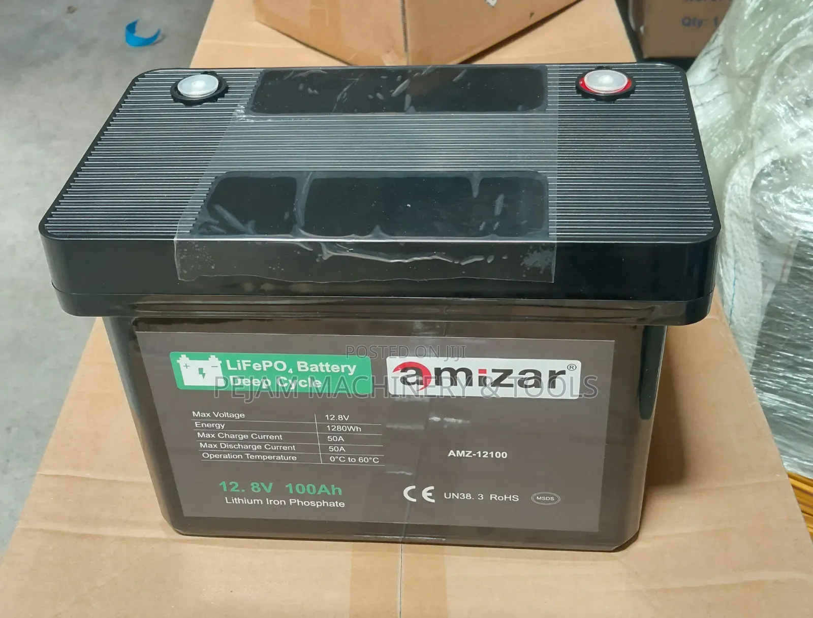 Amizar 12.8V 100Ah LiFePO4 Deep Cycle Lithium Battery Model AMZ-12100