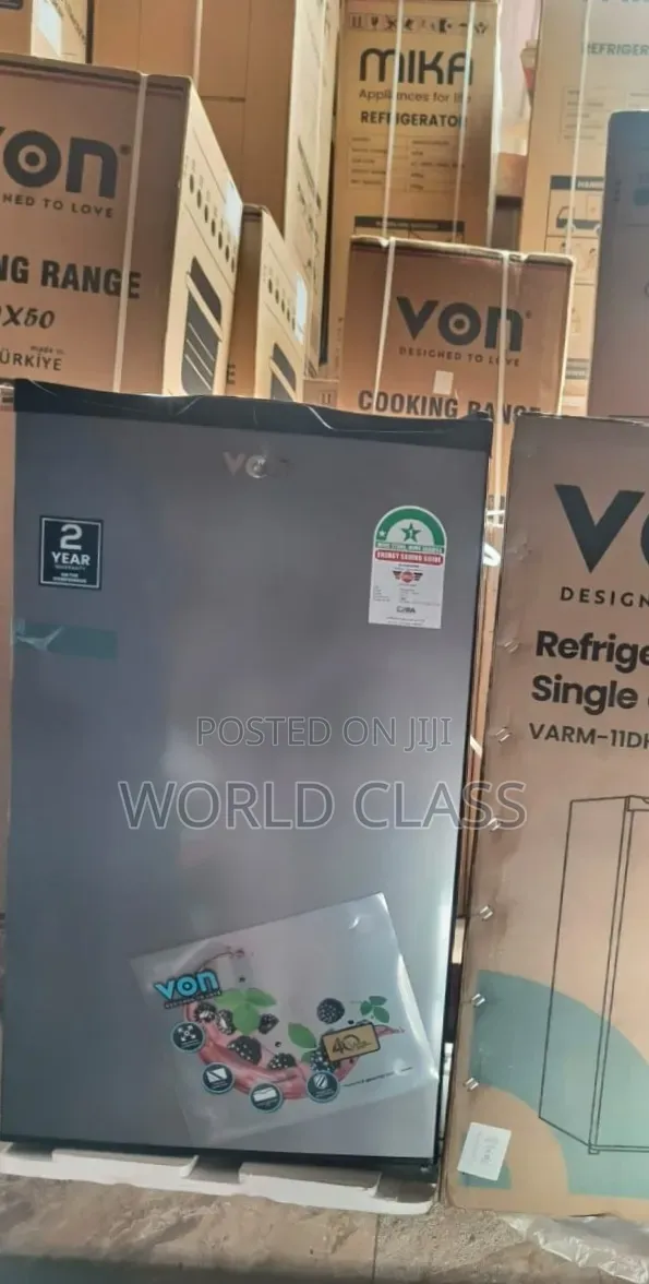 Von 90 Litres Single Door Refrigerator (VARM-11DHS) in Silver Finish