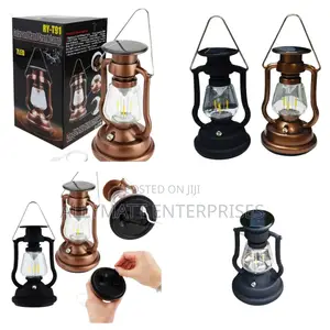 Solar Vintage Hand Crank Lamp
