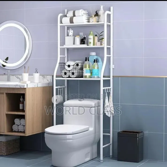 3-Tier Over-the-Toilet Storage Rack Made of Metal