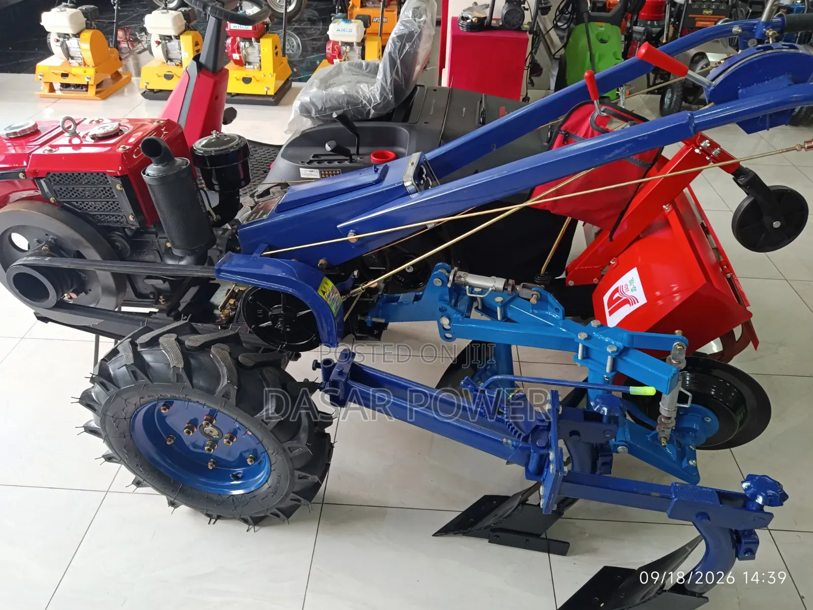 10hp Walking Tractor With Attachments.