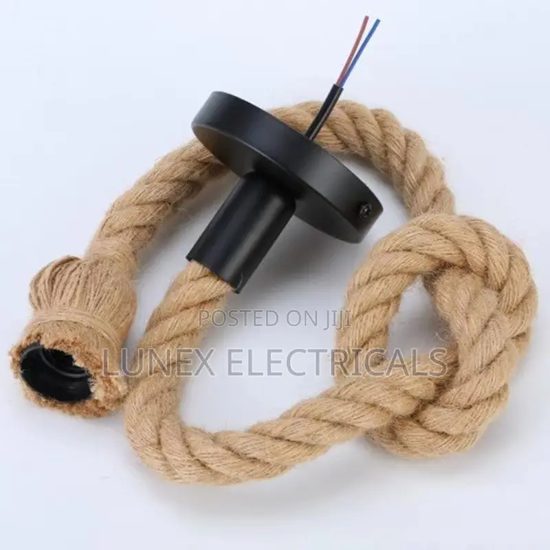 E27 LED Hanging Lamp Hemp Rope Pendant Light
