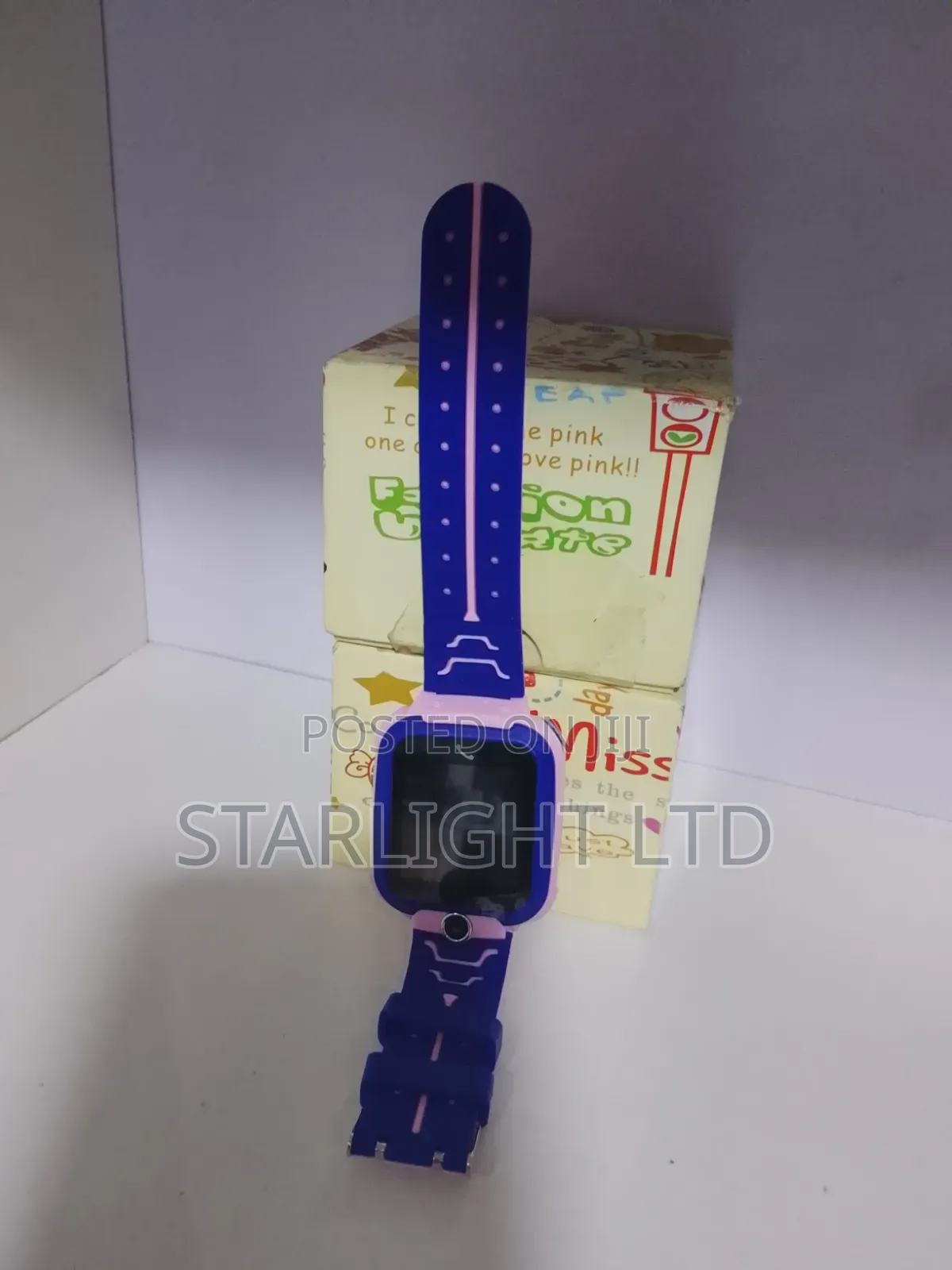 Children's Digital Fashion Wristwatch – Purple Strap Pink Accent