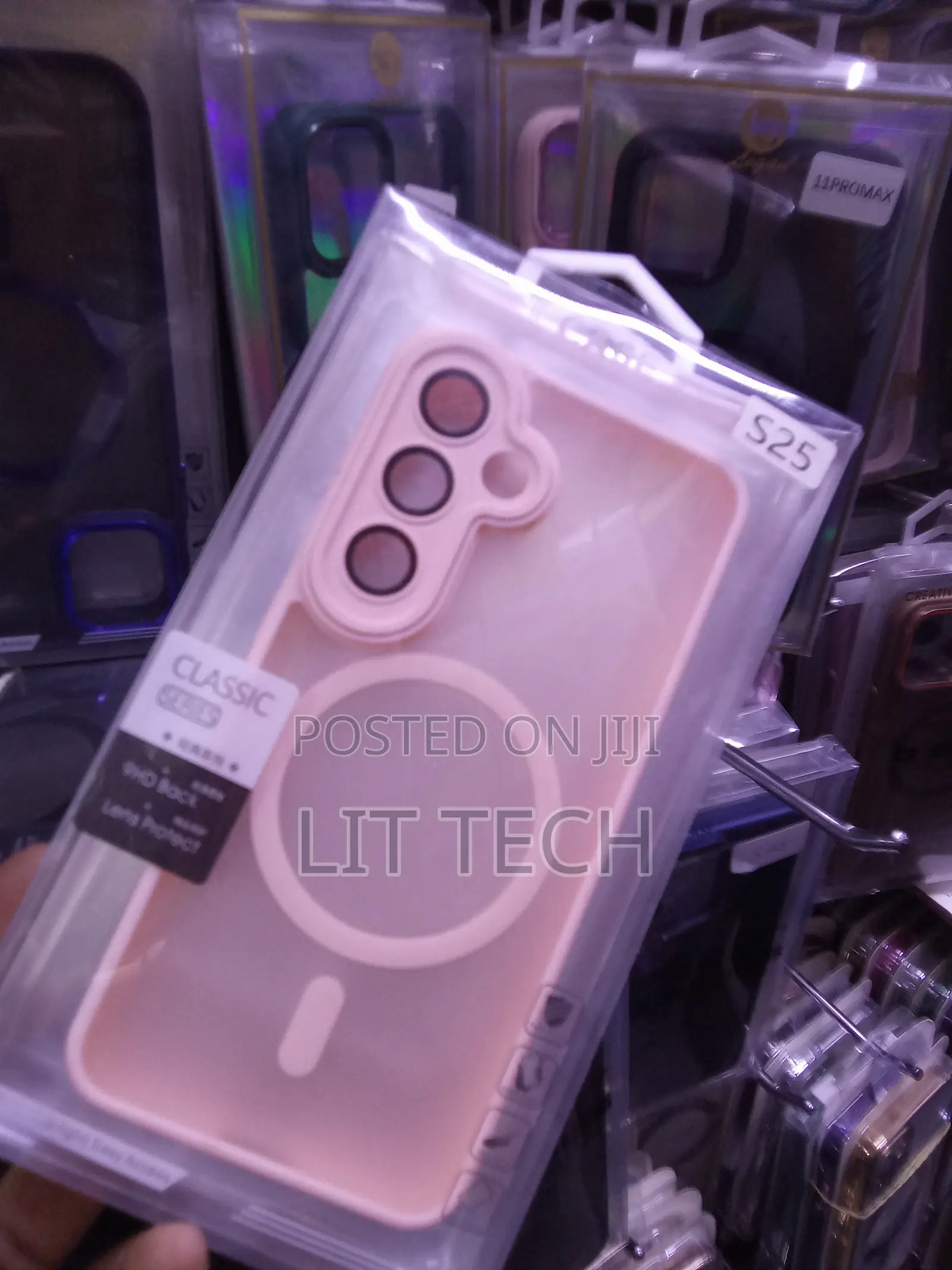 Classic Pink MagSafe Matte Case Configured for the Samsung Galaxy S25