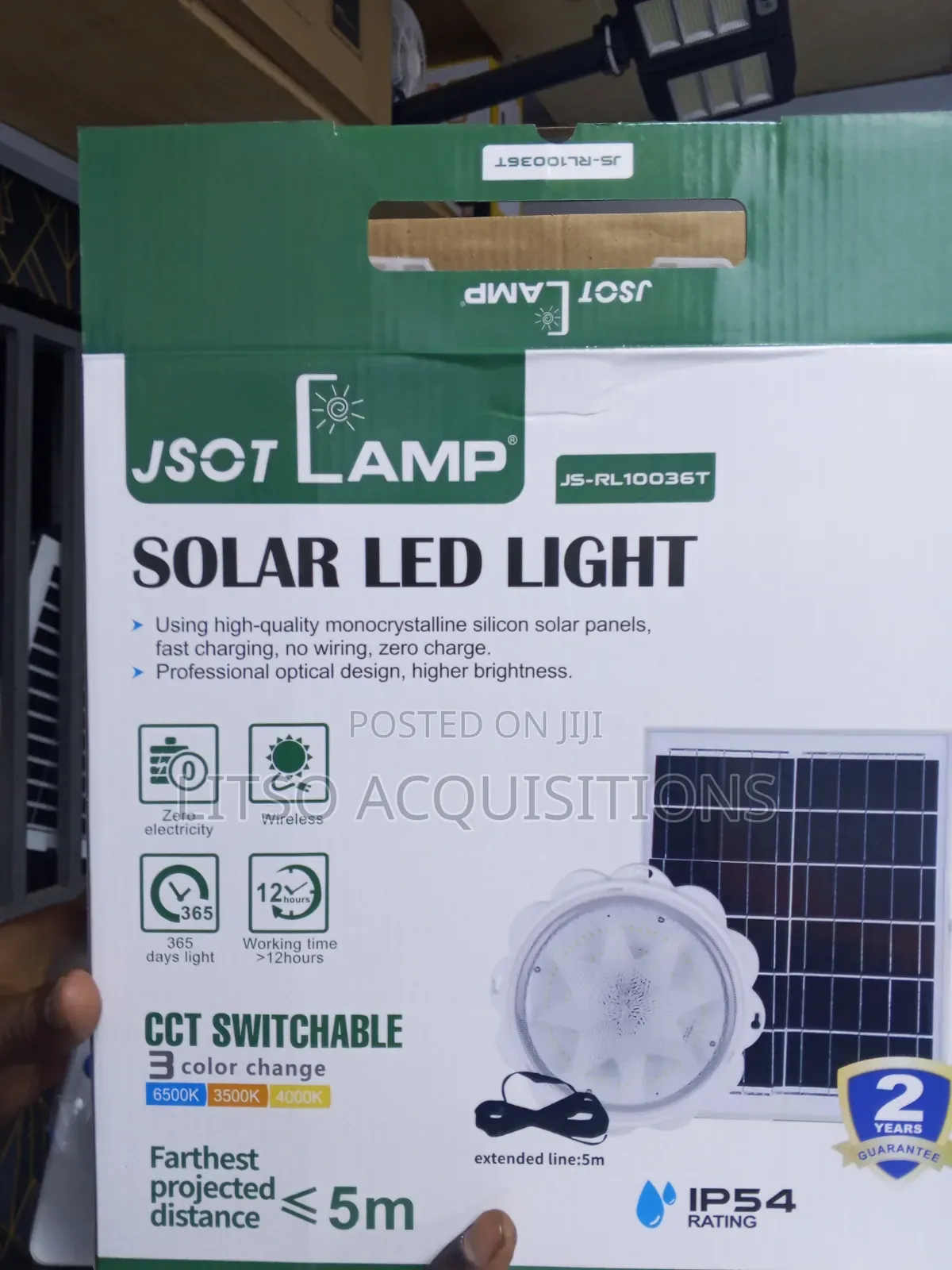 JSOT LAMP Solar LED Light JS-RL10036T | 3 Color CCT | 12+ Hours