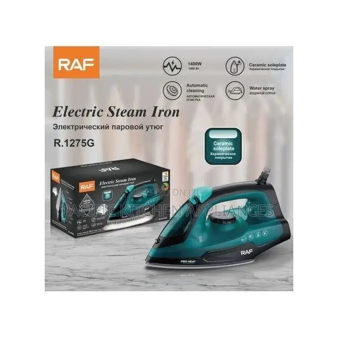 RAF 1400W Heavy Duty Steam Iron Box With Non-Stick