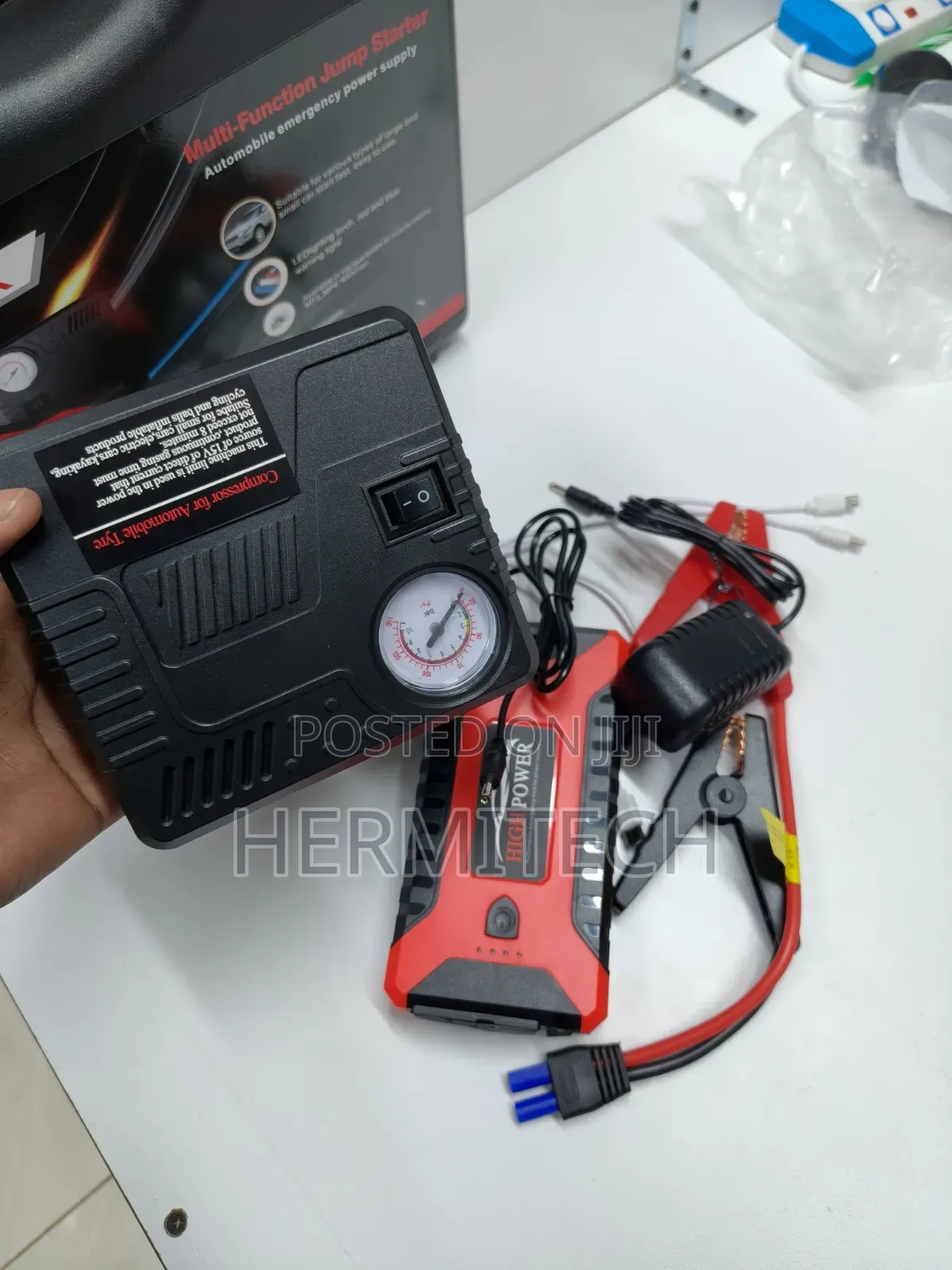 Powerful Portable Jump Starter Kit and Tire Air Compressor