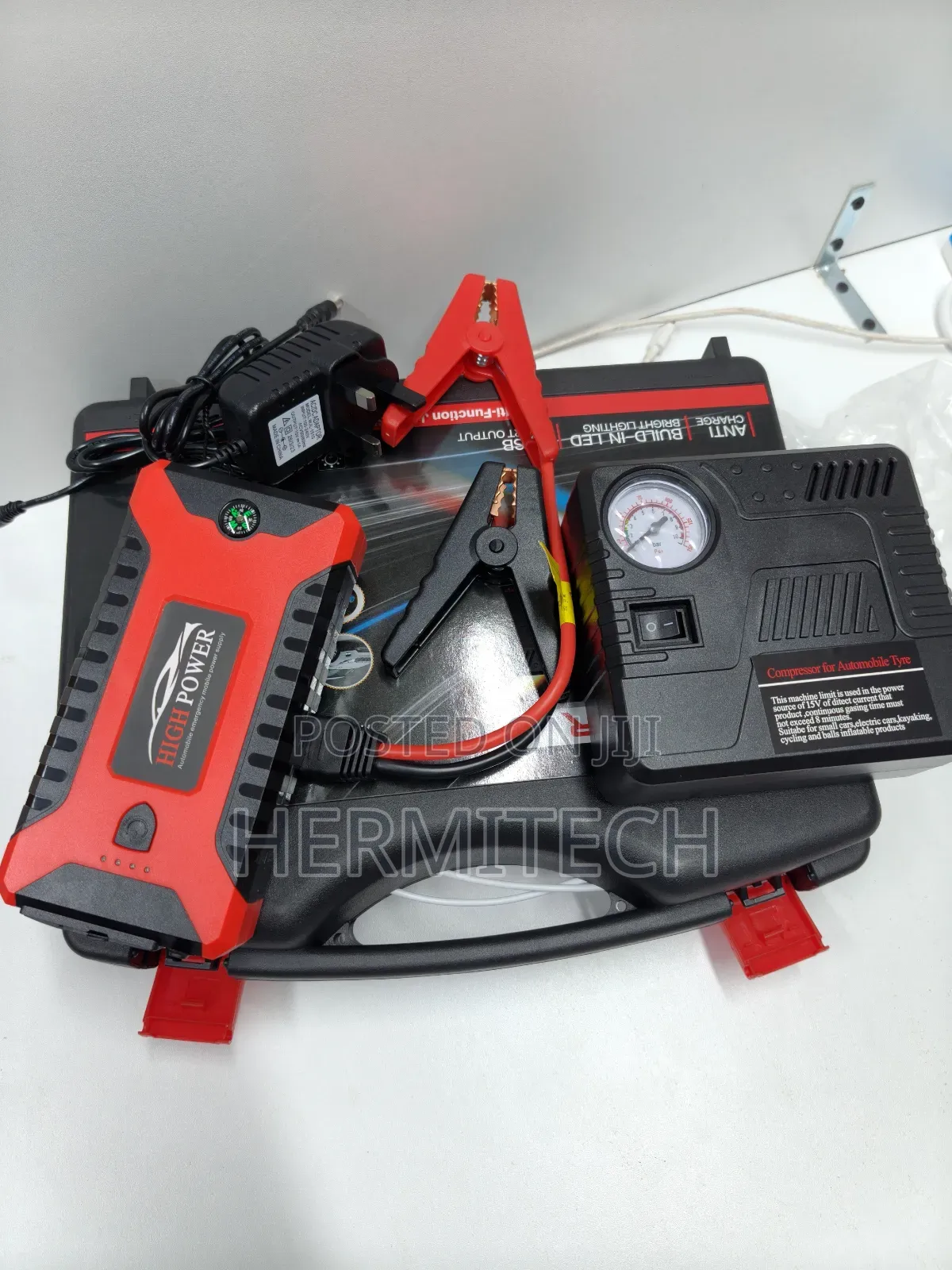 Car Battery Jump Starter With Built-in Portable Air Compressor