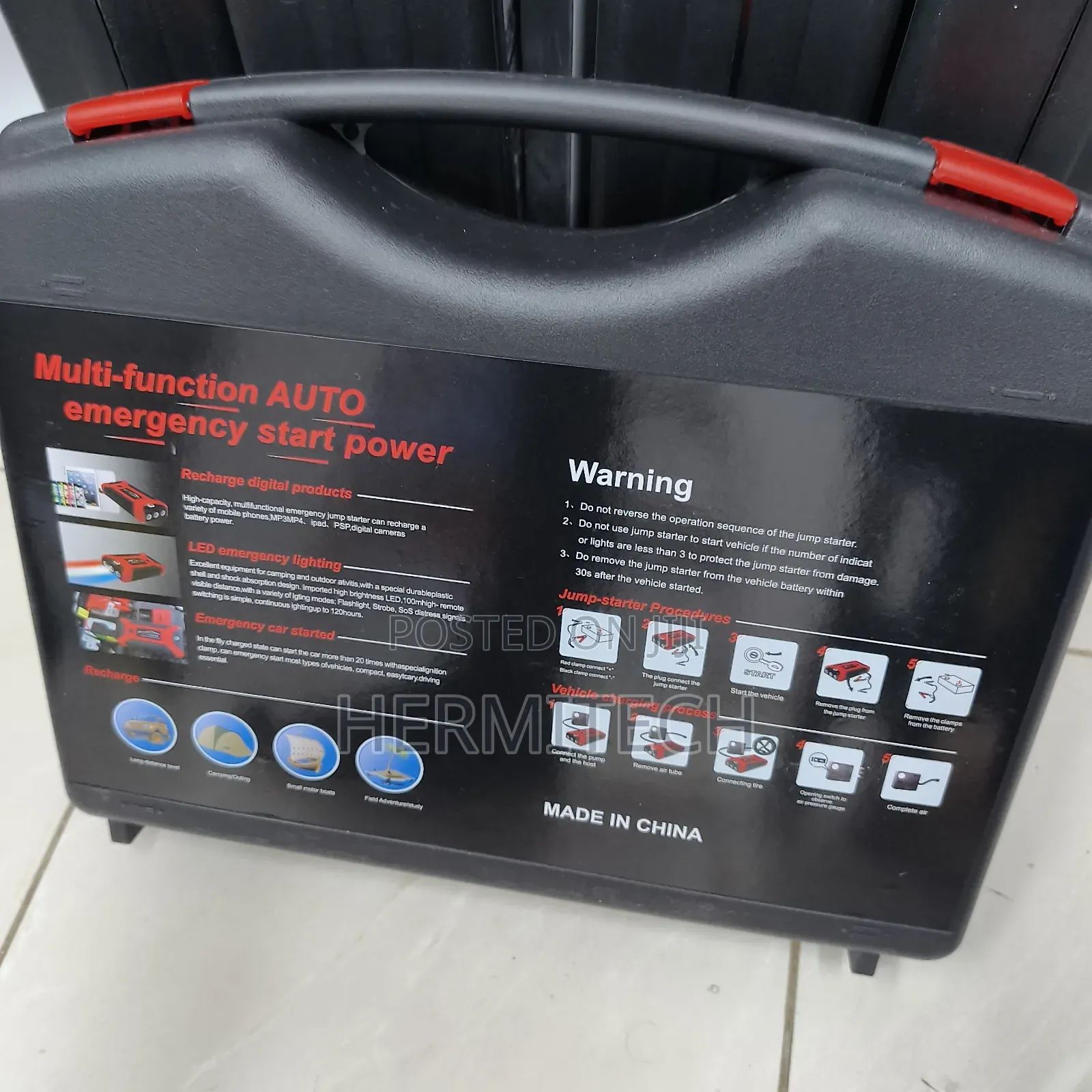 Portable Car Jump Starter and Air Pump for Roadside Emergencies