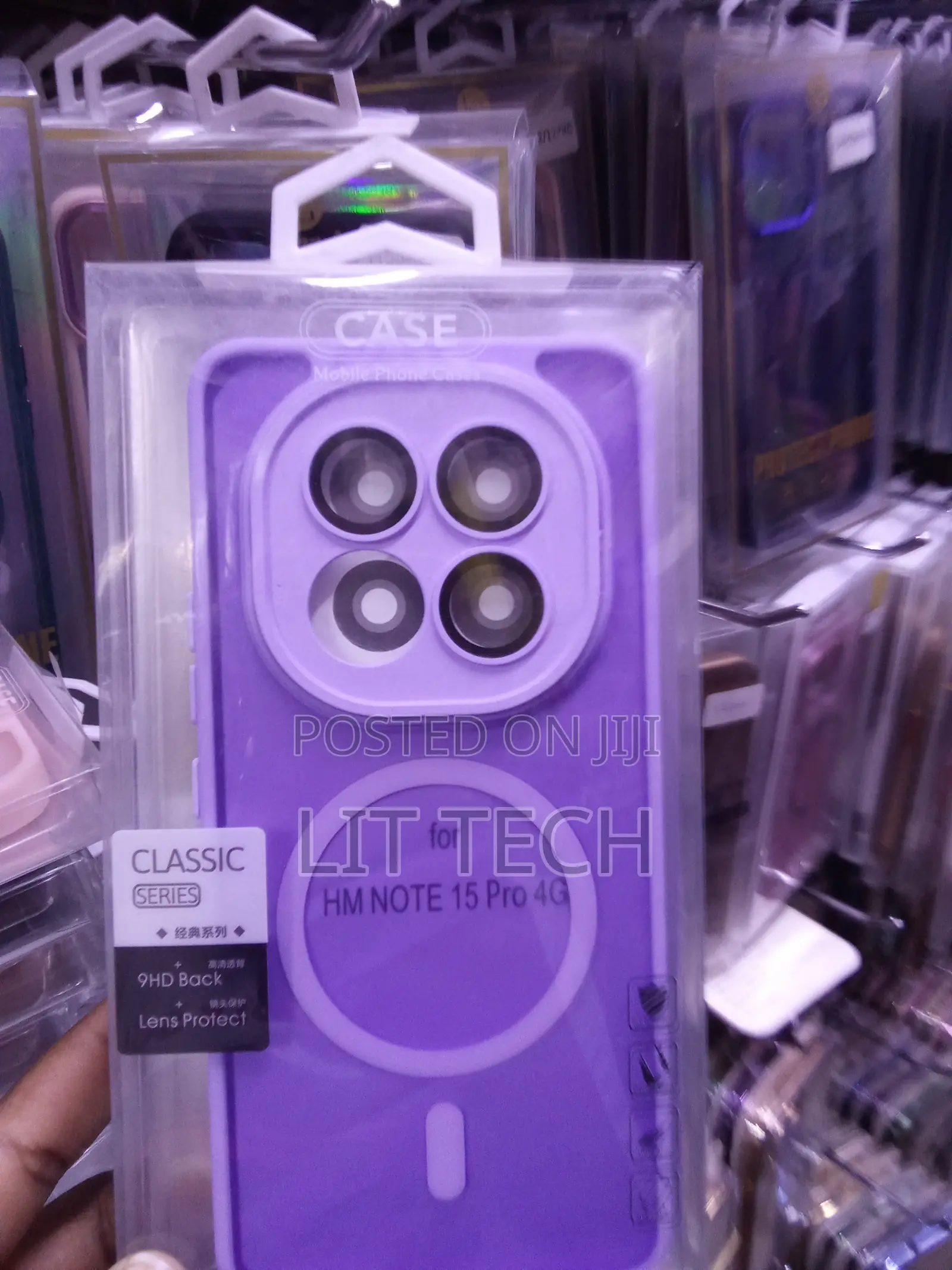 Purple MagSafe Transluscent Case Explicitlyfor HM NOTE 15 Pro 4G