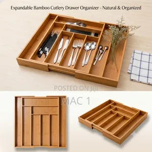 Expandable Bamboo Cutlery & Utensil Organizer - Up to 7 Compartments