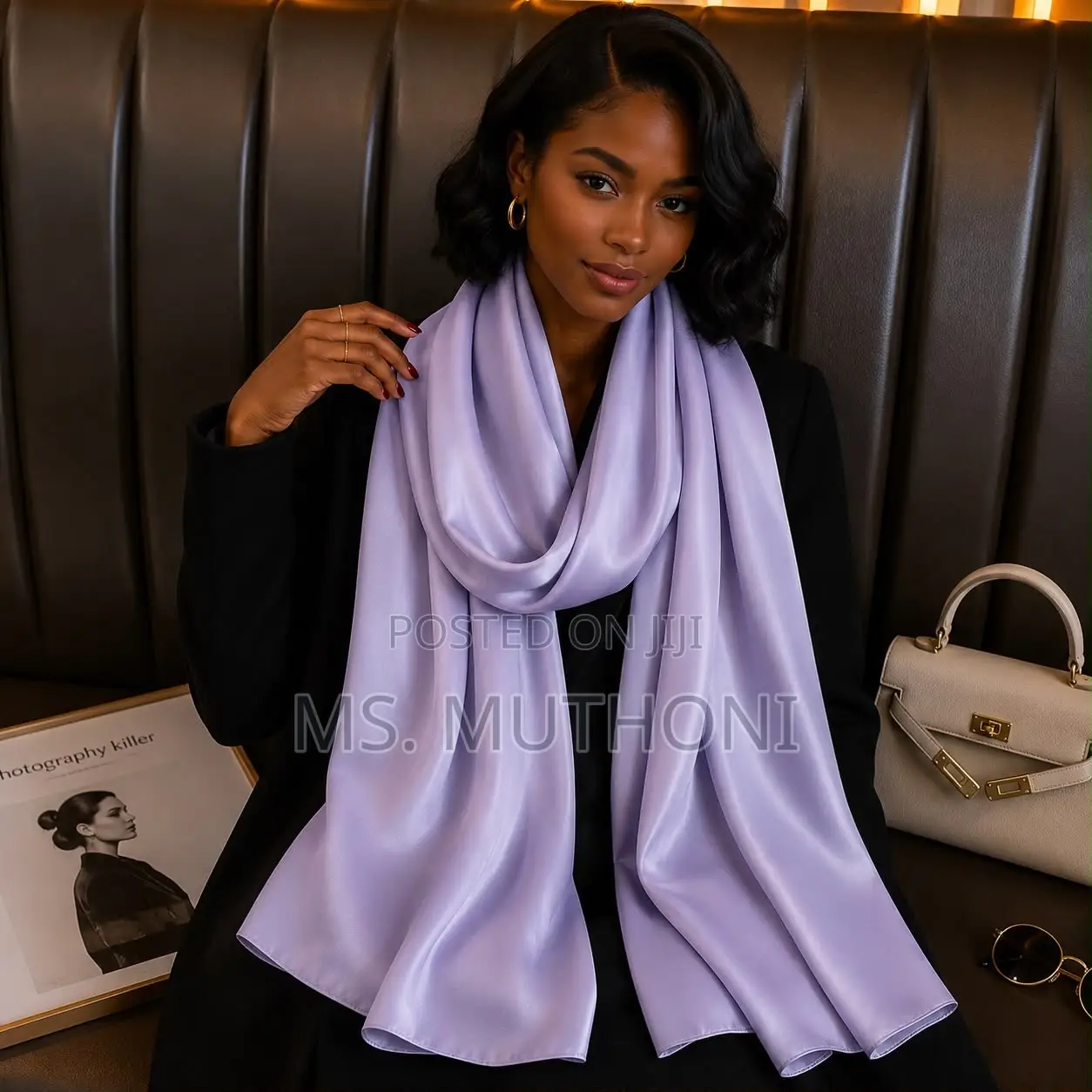 Solid Colored Satin Wrap Scarf / Shawls