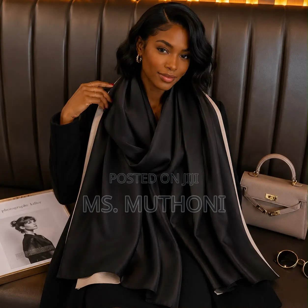 Solid Colored Satin Wrap Scarf / Shawls
