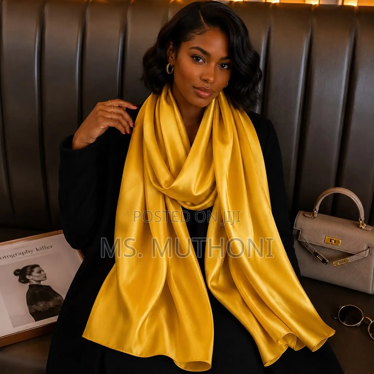 Solid Colored Satin Wrap Scarf / Shawls