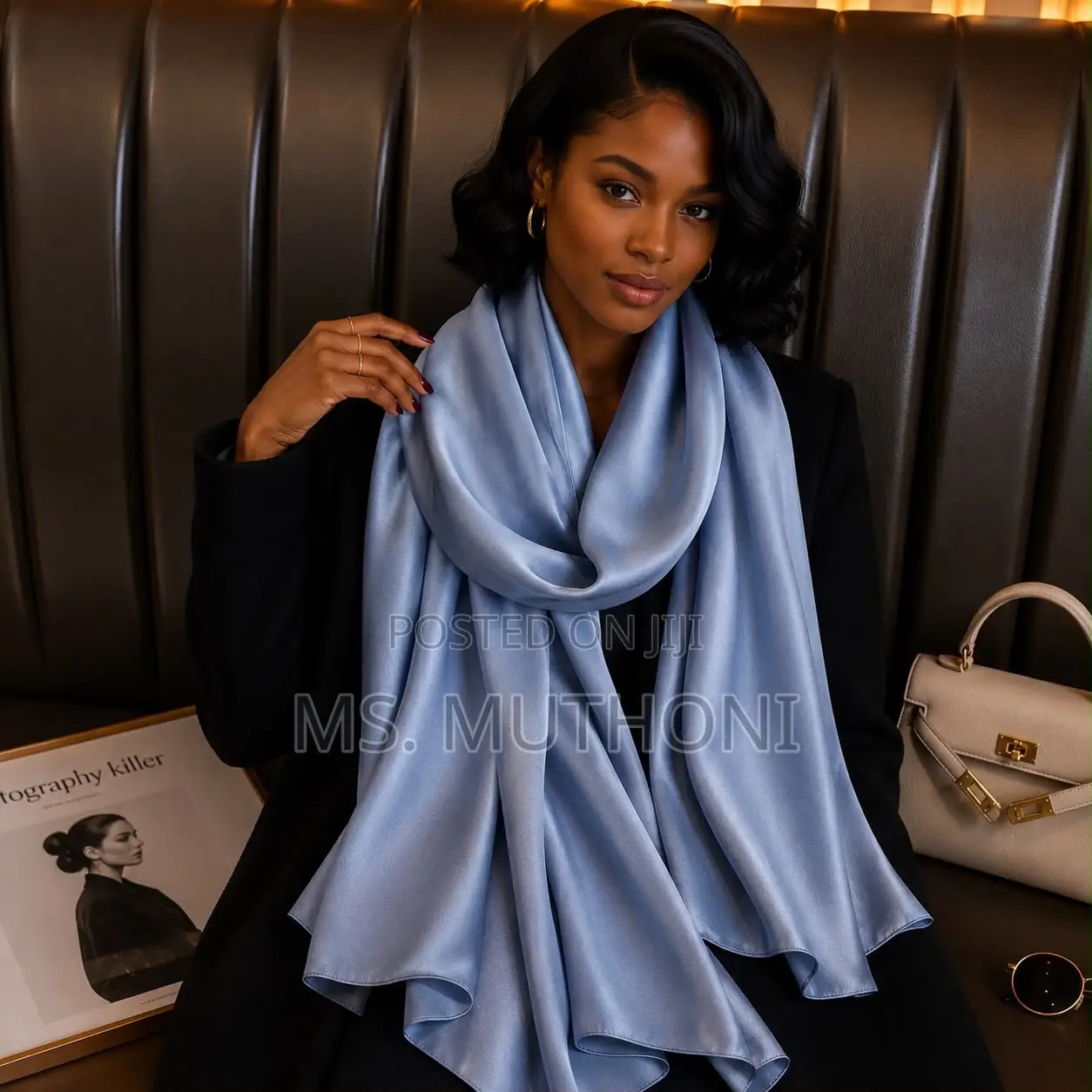 Solid Colored Satin Wrap Scarf / Shawls