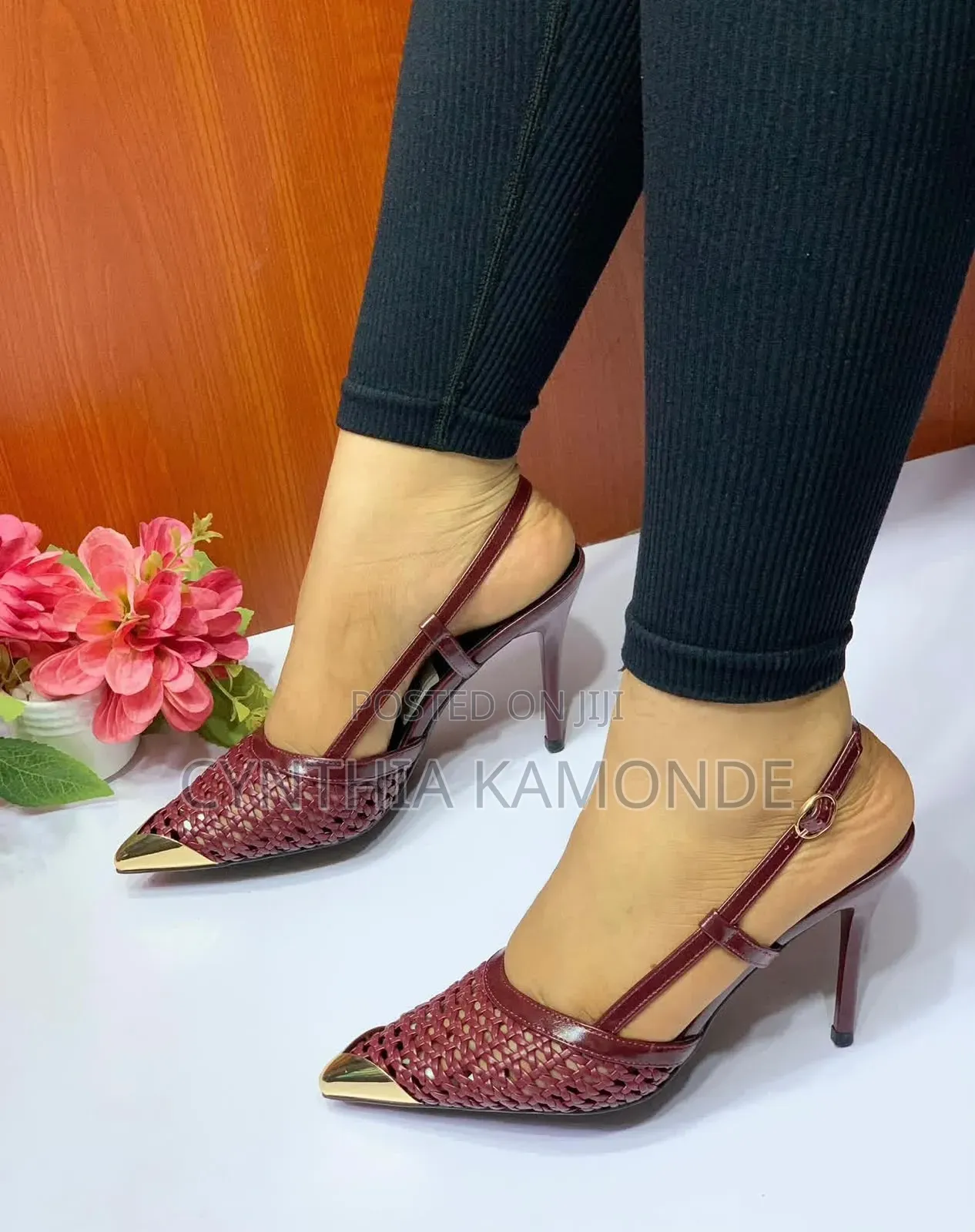 Mesh Slingback Heels