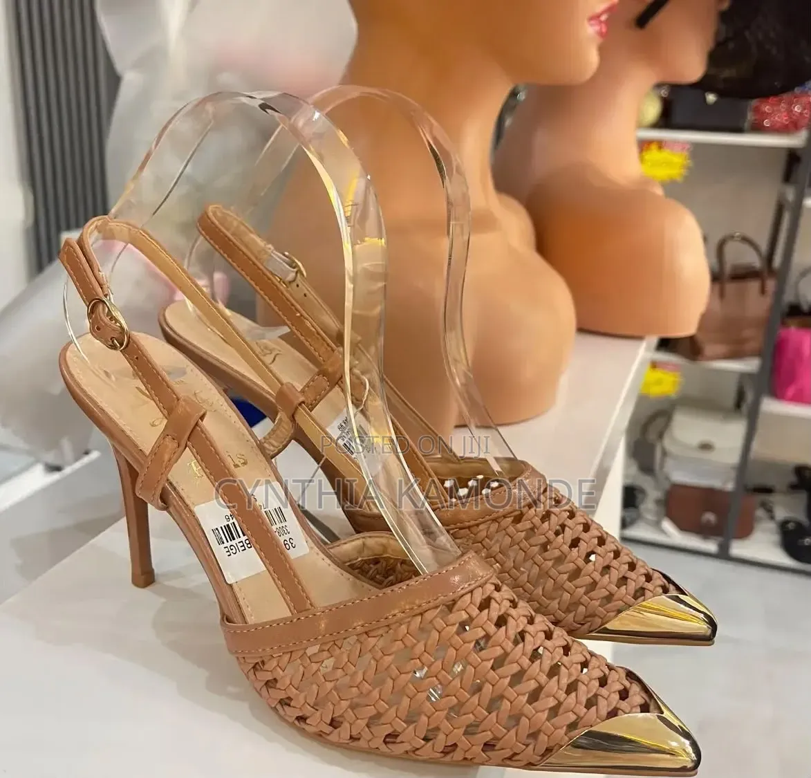 Mesh Slingback Heels