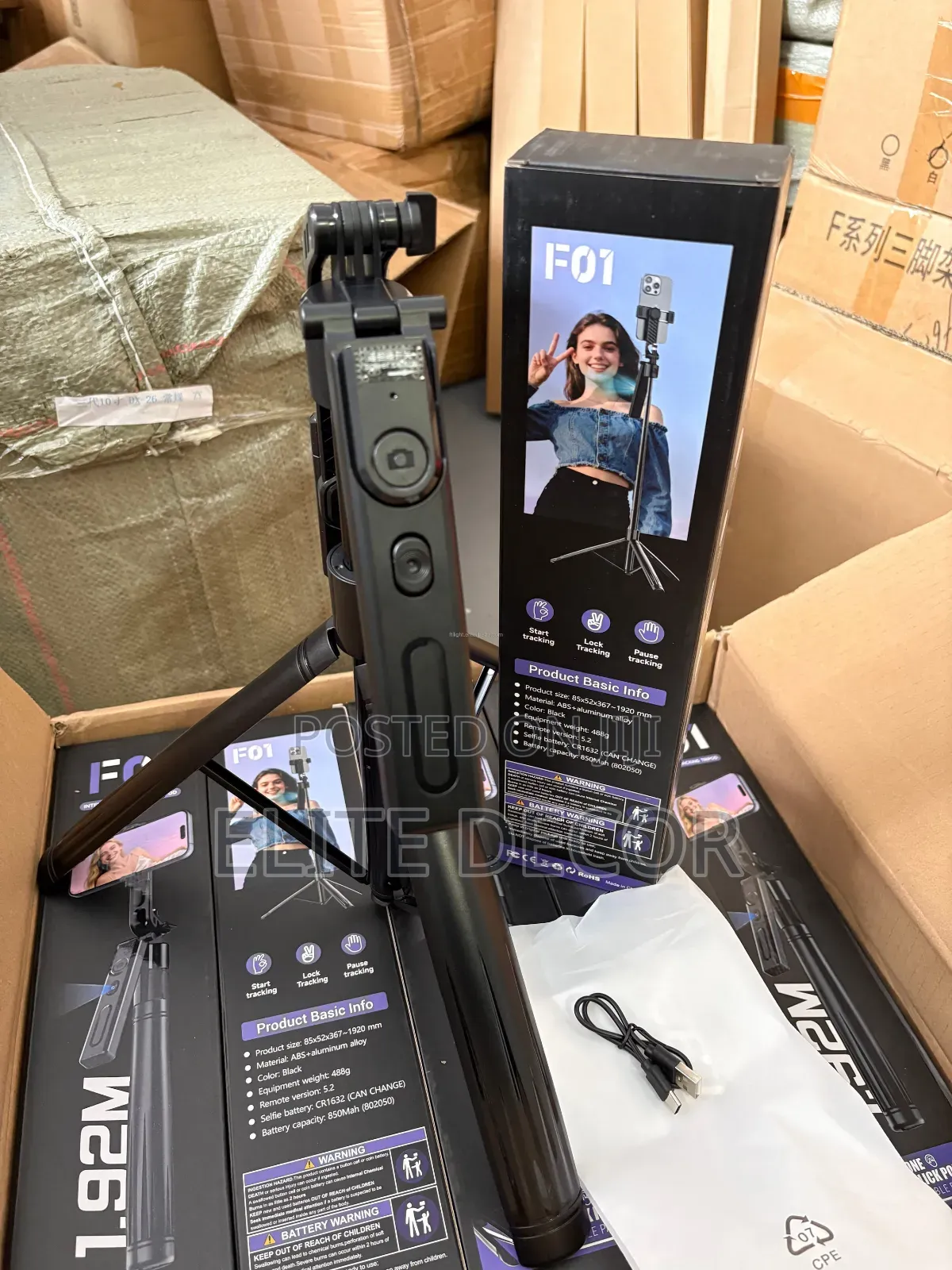 F01 Intelligent Tracking Tripod 1.92M AI Face Track Selfie Stick 360°