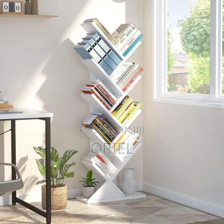 Office Bookshelf : Wooden 8-Level Book Storage Rack