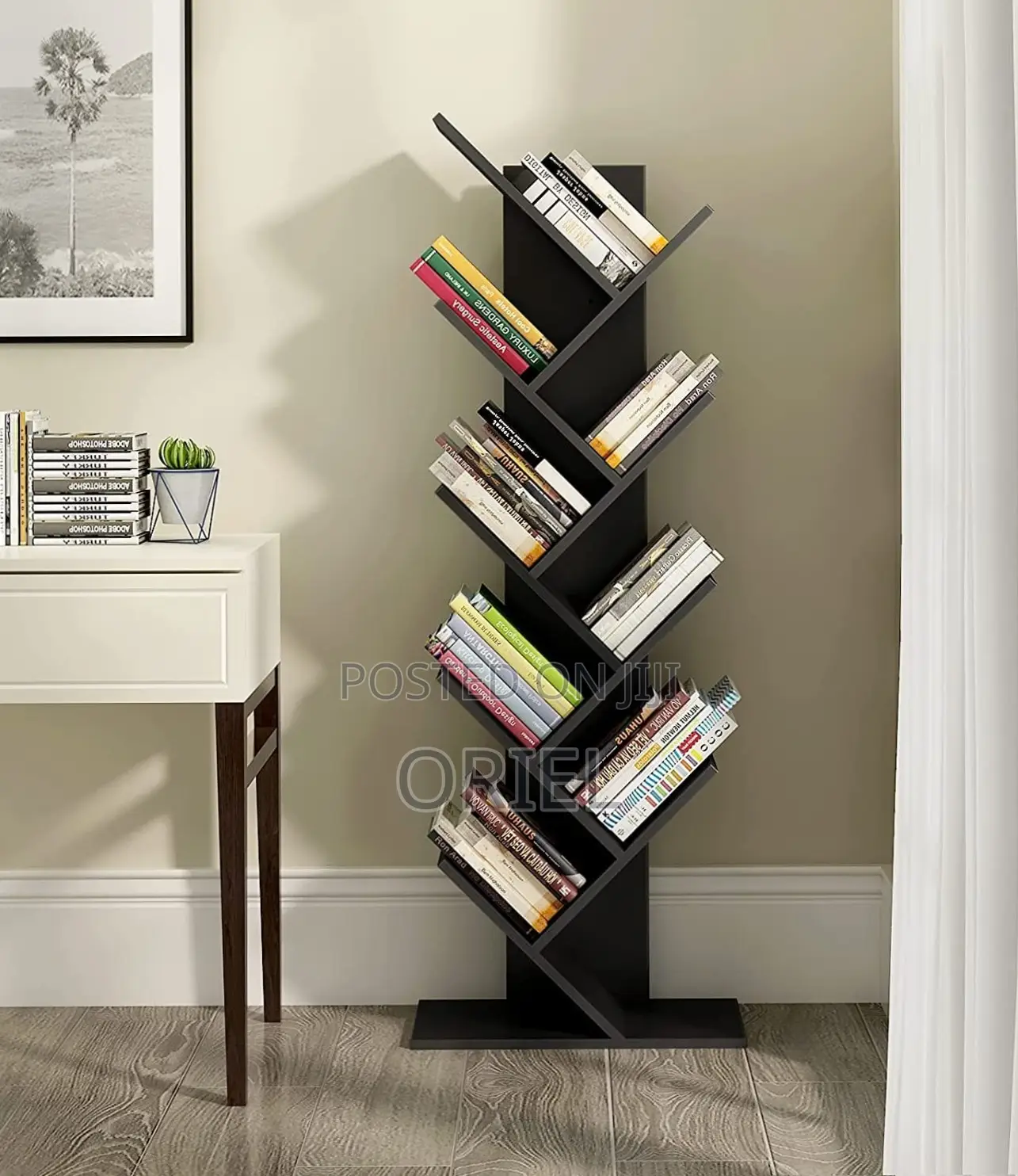 Office Bookshelf : Wooden 8-Level Book Storage Rack