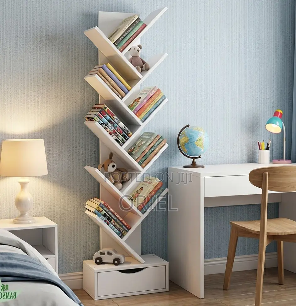 Office Bookshelf : Wooden 8-Level Book Storage Rack