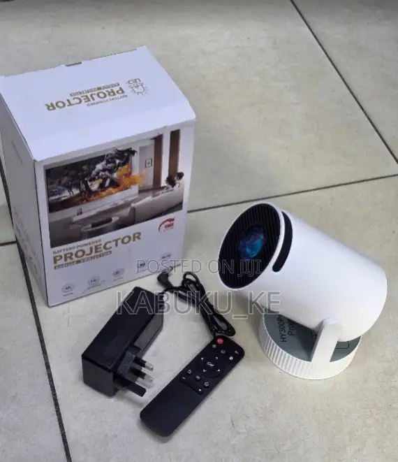 Android HY300 Smart Home Cinema Projector With Rechargeable Battery