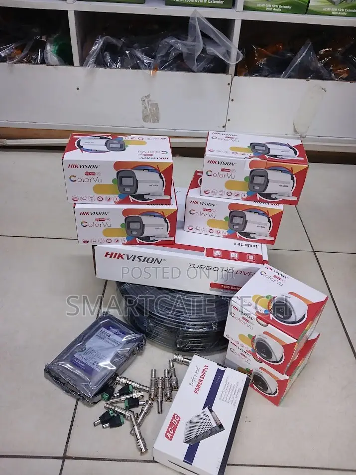 Hikvision ColorVu 1080p CCTV System – 8CH DVR + 6 Cameras, 24/7 Color