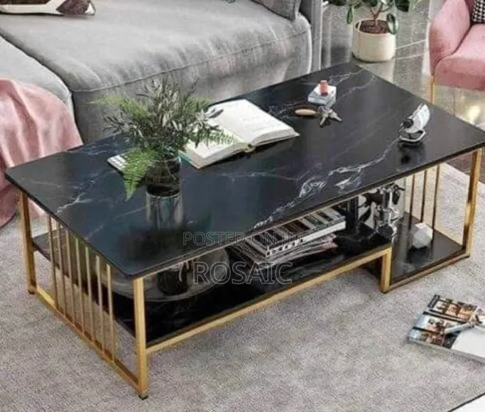Executive Black Marble Coffee Table
