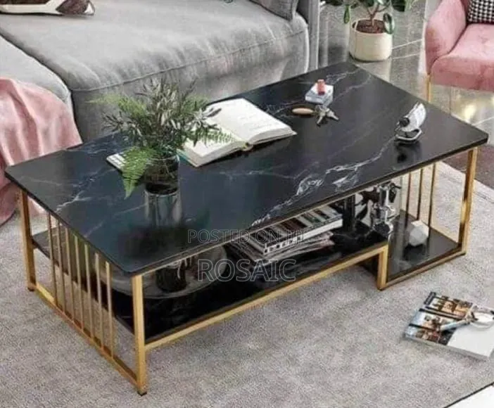Executive Black Marble Coffee Table