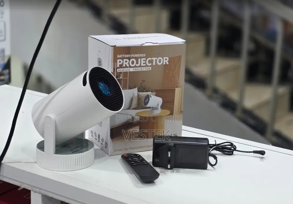 HY300 Wireless Battery Powered Smart Projector – Portable 1080P