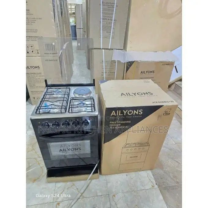 AILYONS 60*60 Cooker Standing Gas 3+1 Hotplate Electric Oven