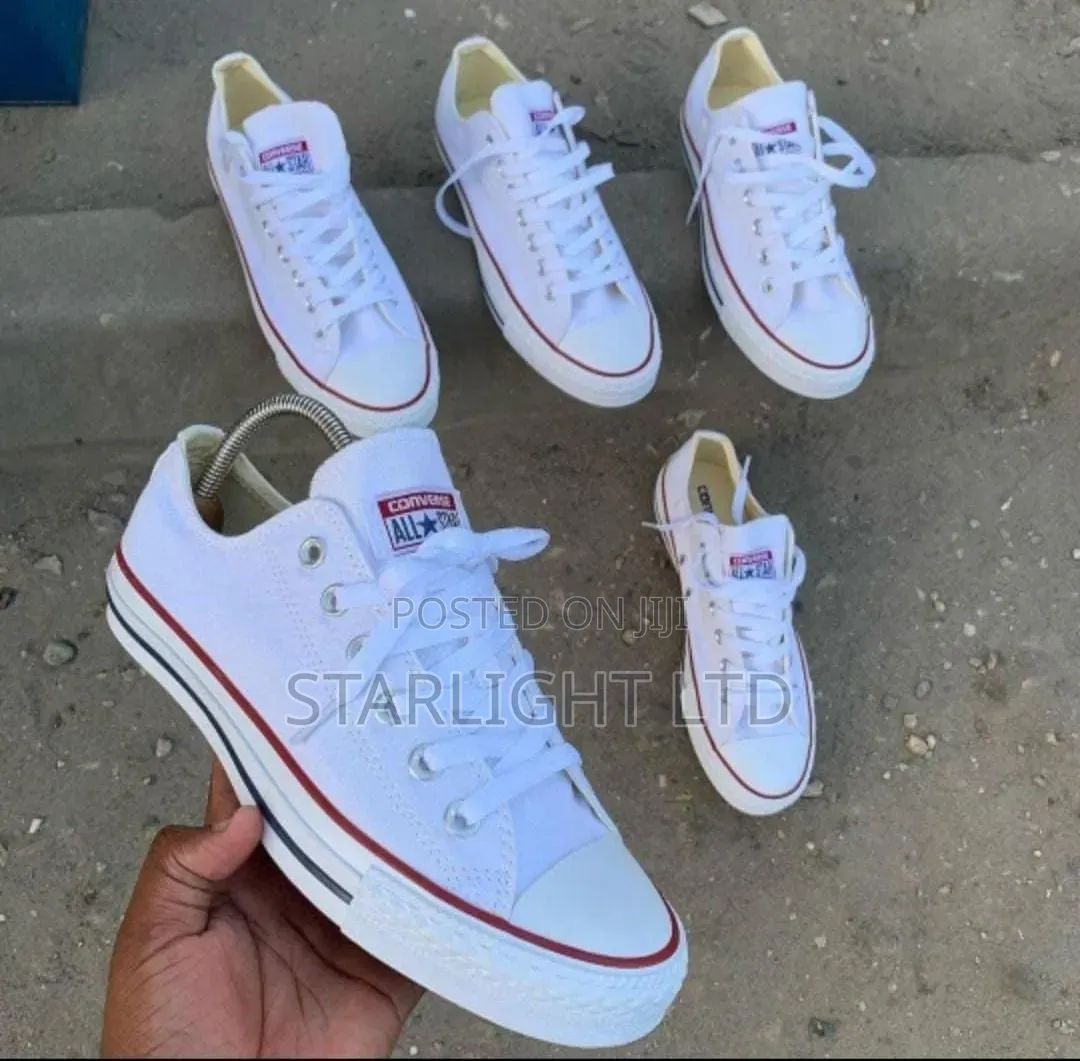 All White Lowcut Converse 37-45