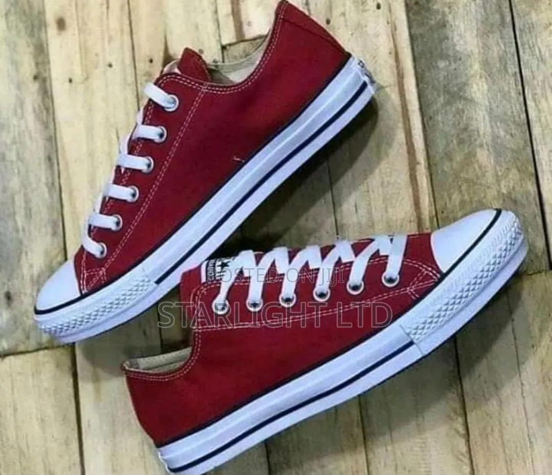Maroon White Converse Low Cut 37-45