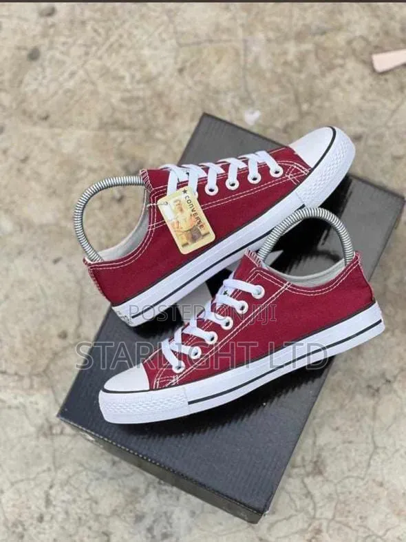 Maroon White Converse Low Cut 37-45