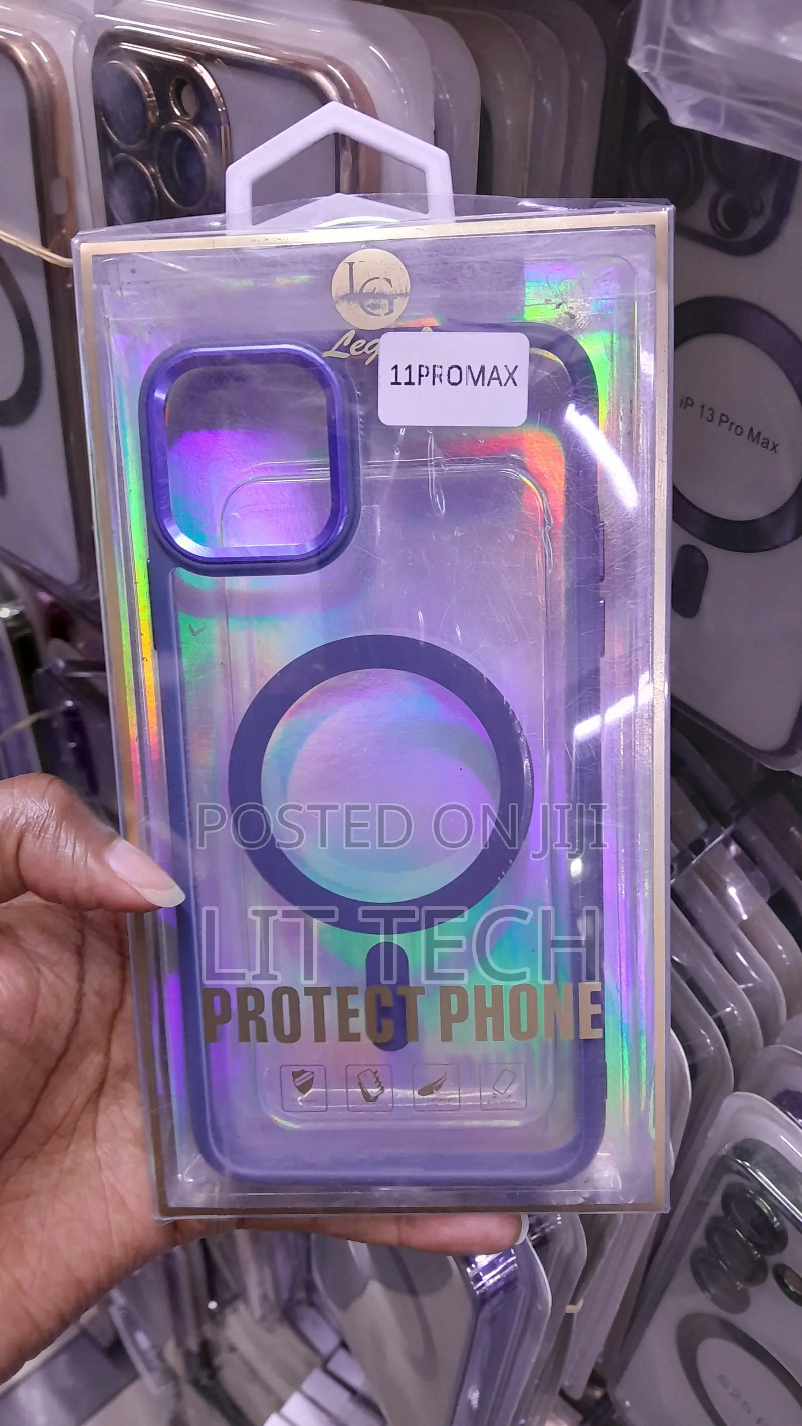 iPhone 11 Pro Max Clear Blue Edge Case