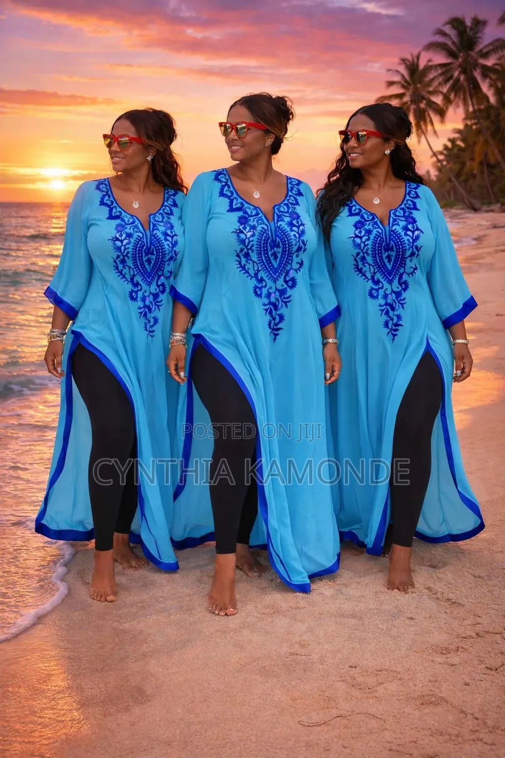 White Blue Beach Wear