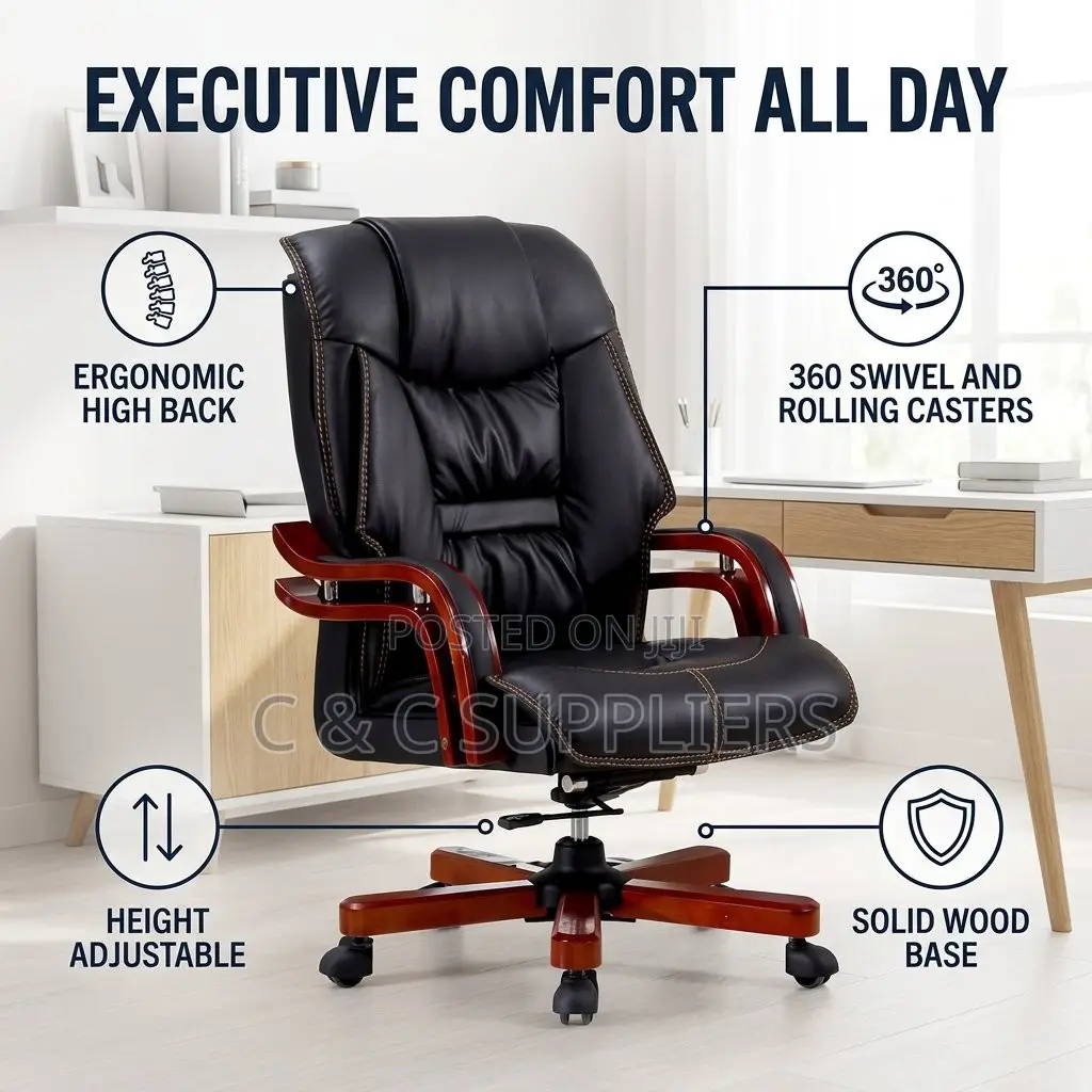 Executive Managers Chair With Mahogany Arms