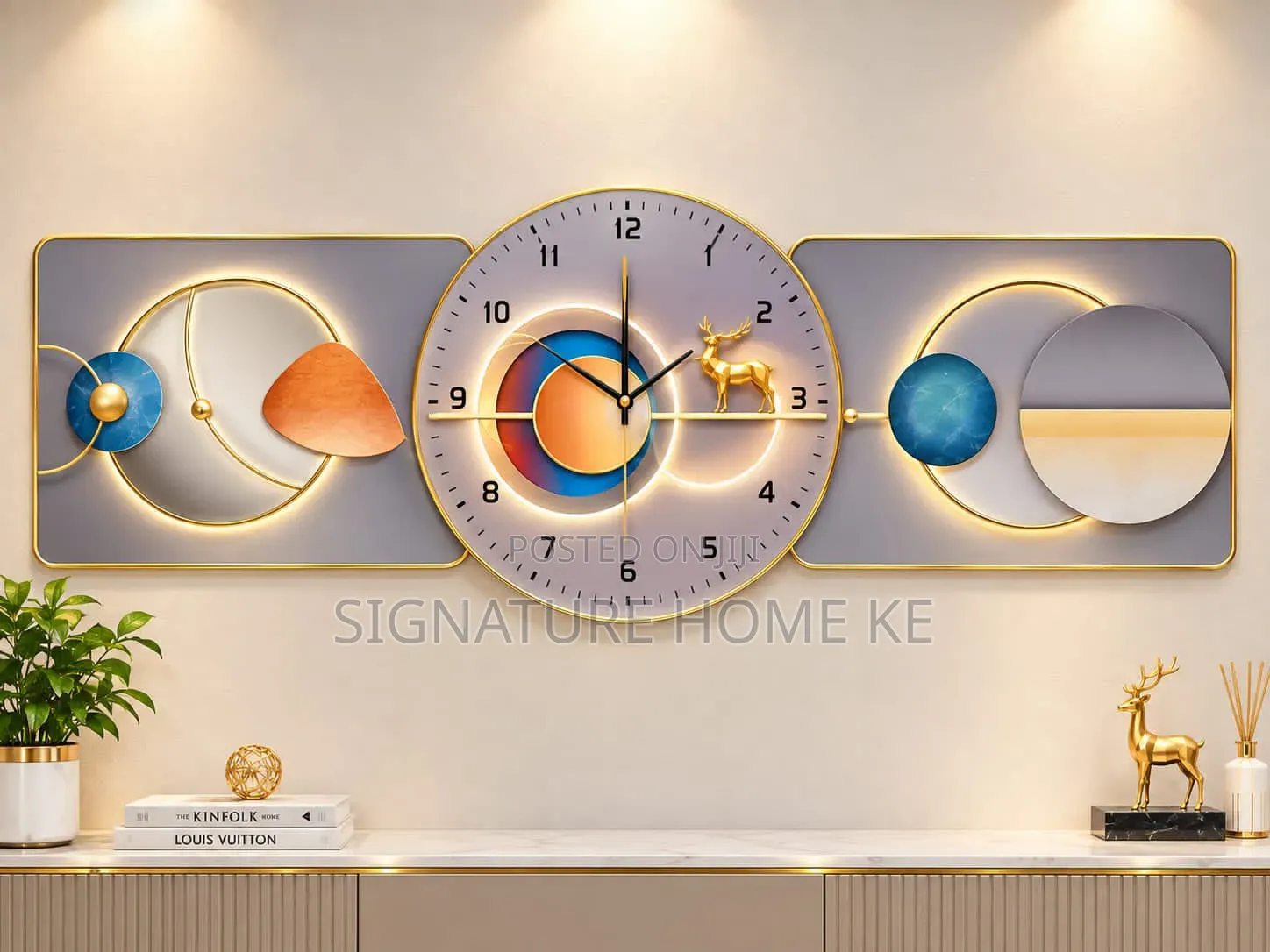 Elegant Wall Clock Wall Art Set