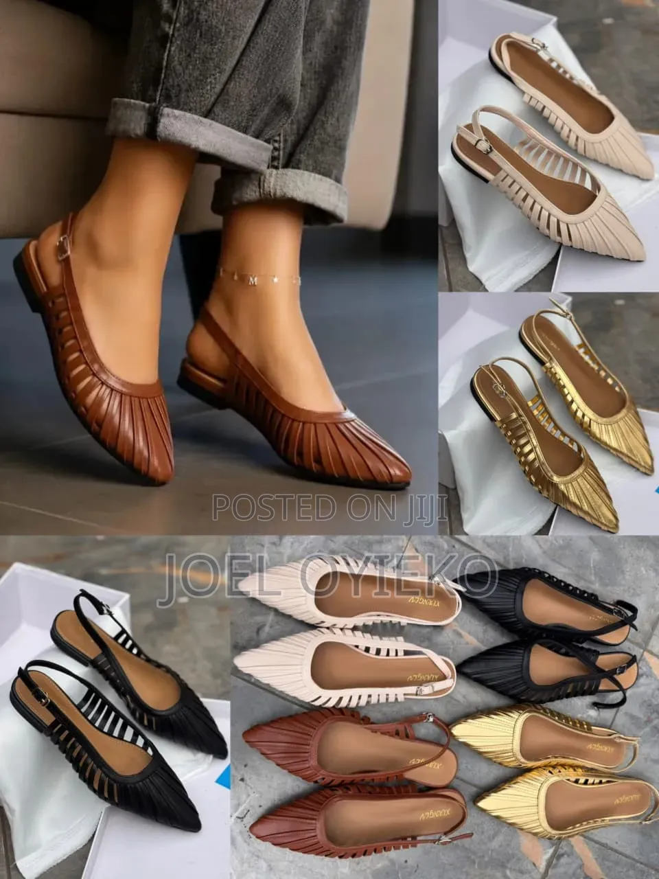 Slingback Pleated Flats