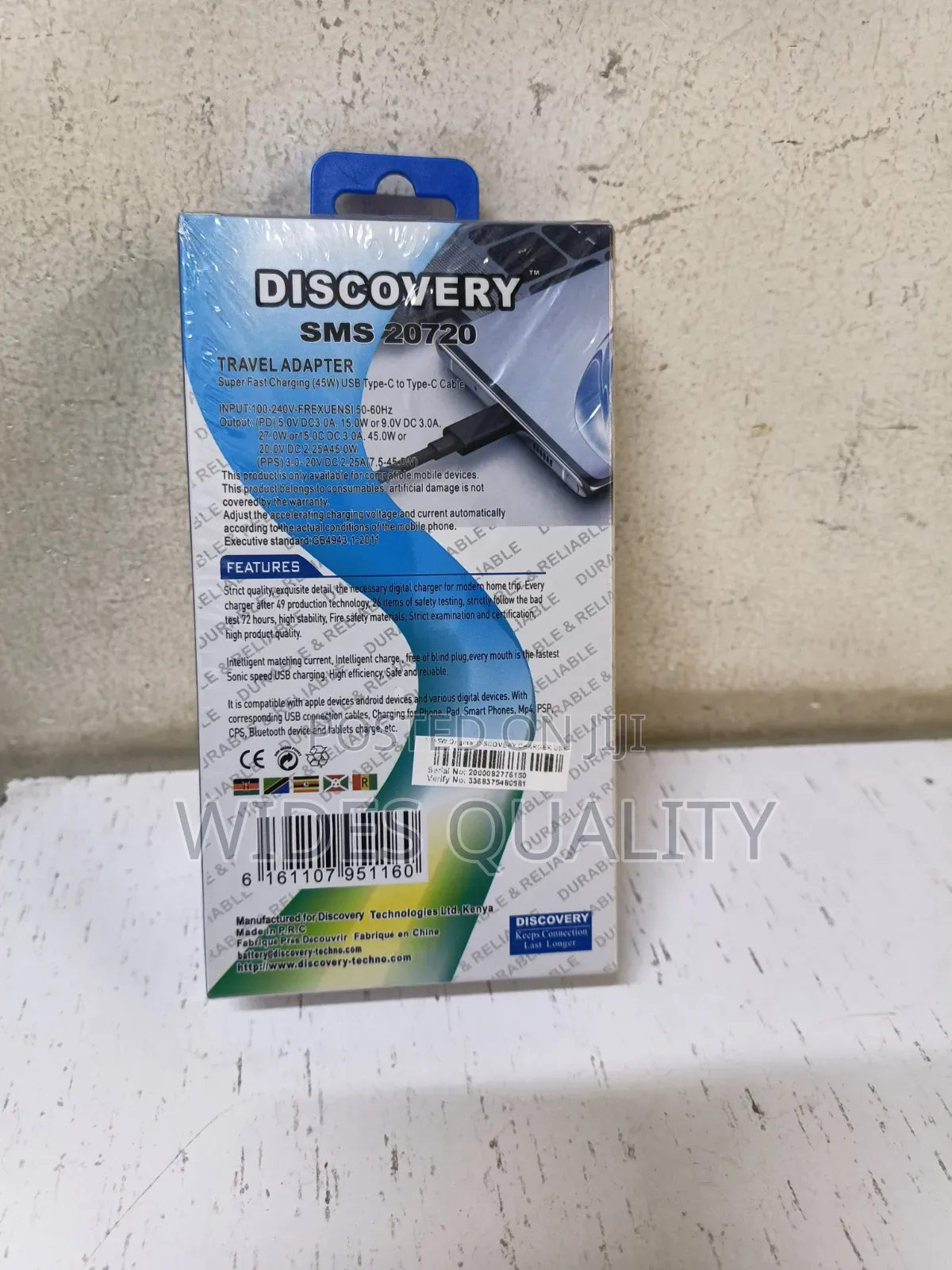 Discovery Power Delivery Wall Charger 45W Three-Pin Plug