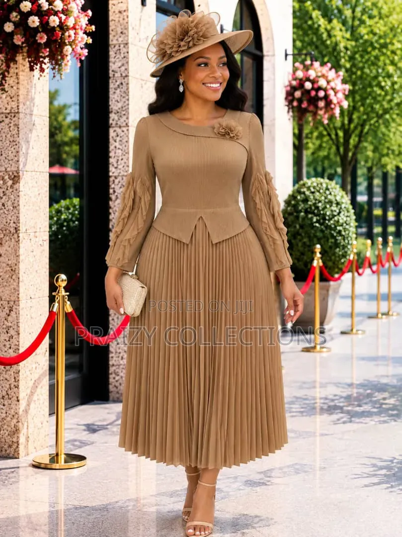 Blossom Grace Miyaki Pleated Maxi Dress