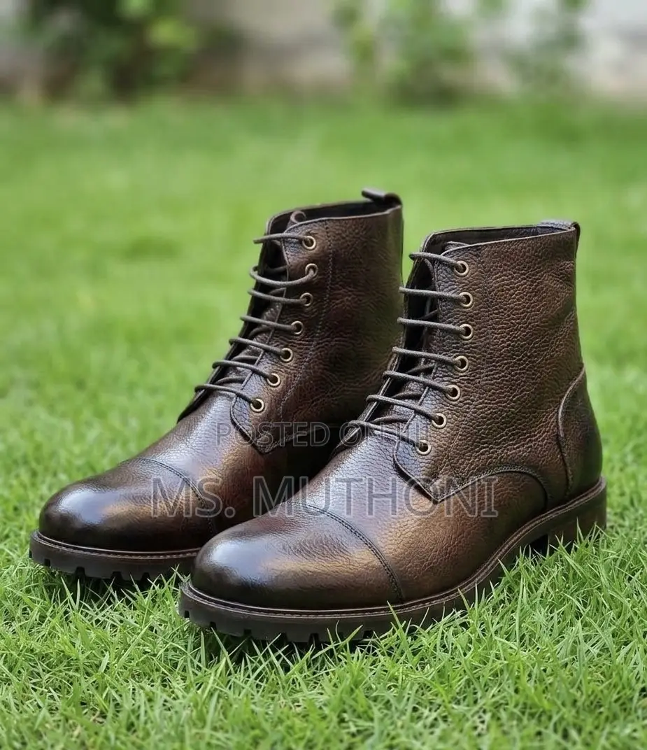 Genuine Leather High Cut Boots Size 39-45