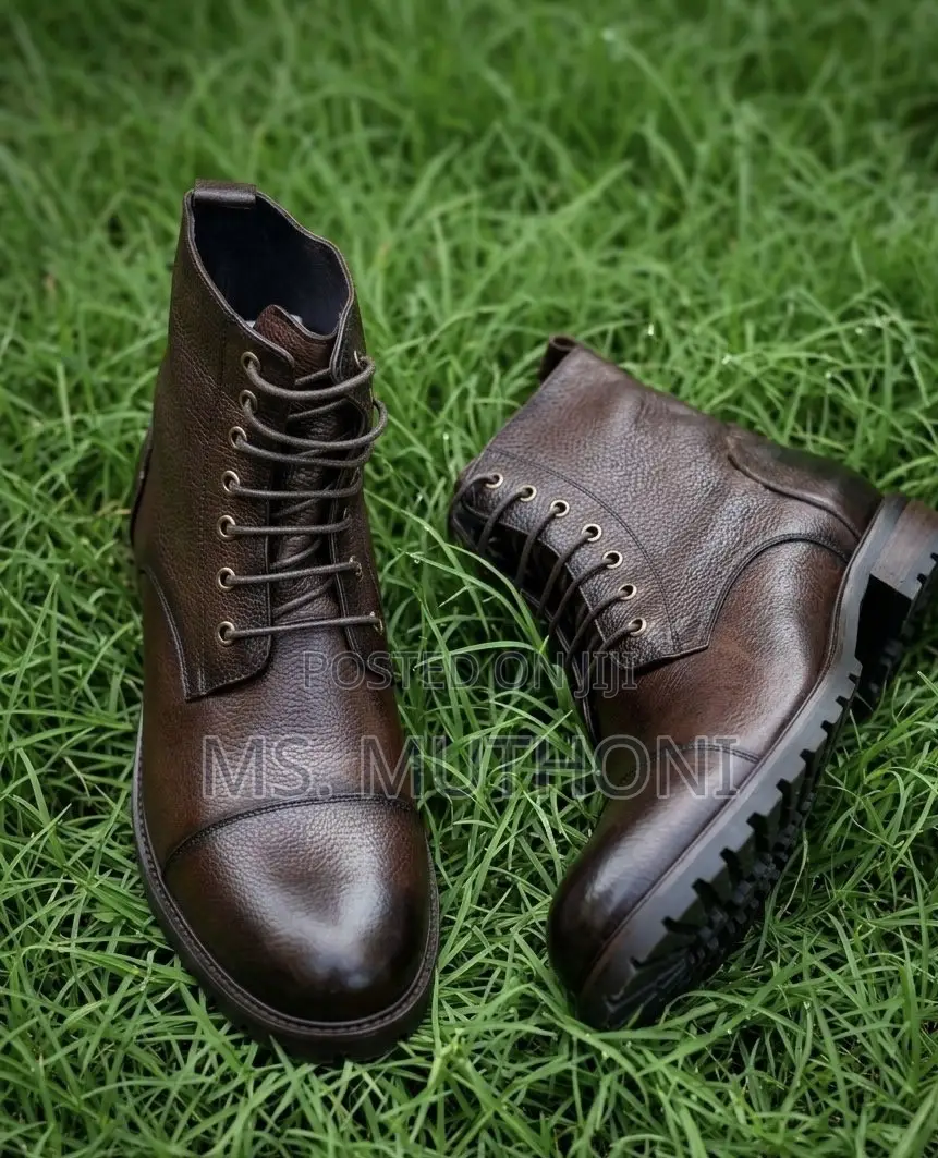 Genuine Leather High Cut Boots Size 39-45